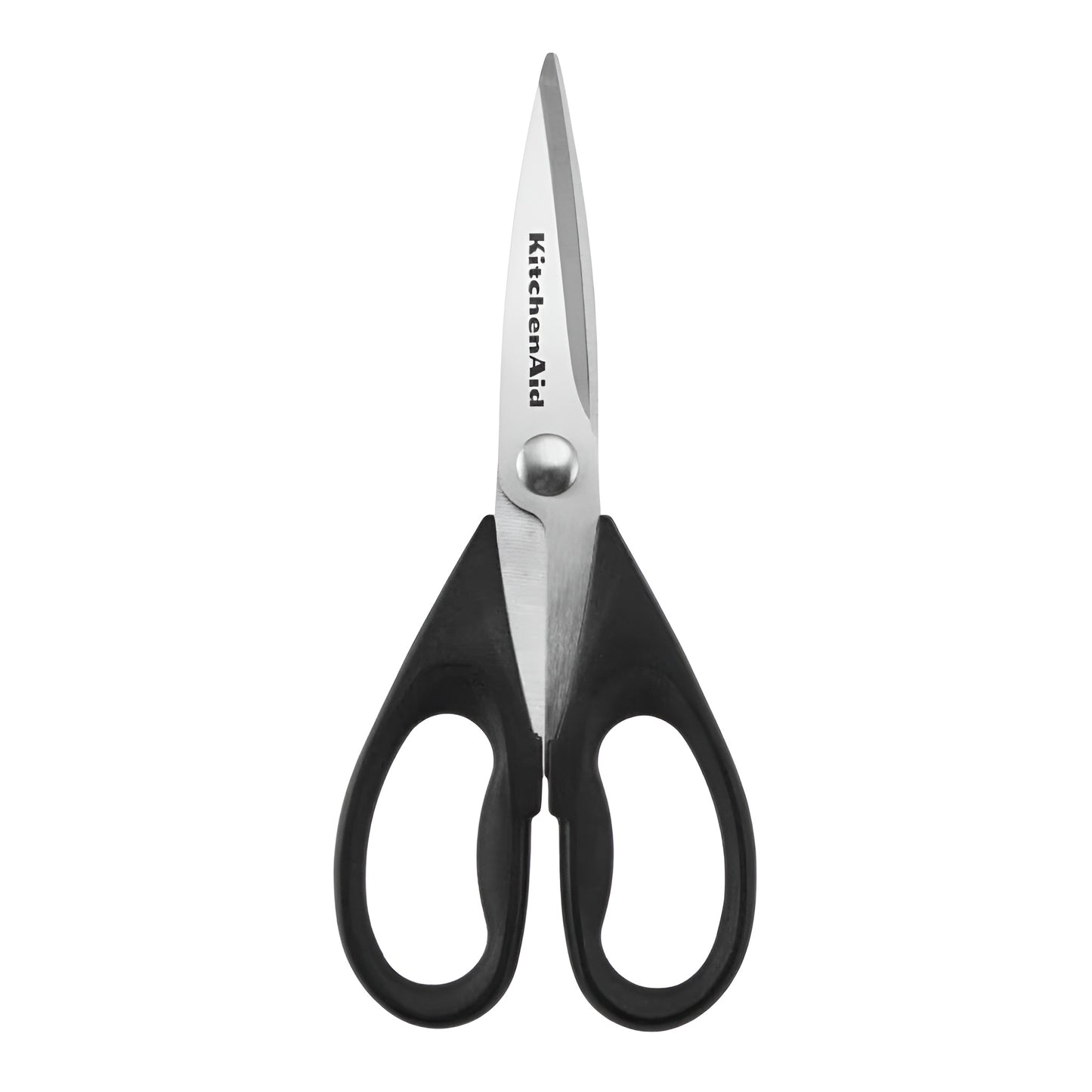 Stainless steel kitchen shears with black handles and white protective sheath
Dog kitchen scissors with metal blades and comfortable black grip handles
Heavy duty kitchen shears for cutting meat, herbs, and poultry
Professional kitchen scissors with protective blade cover on white background
Best kitchen scissors style with stainless steel blades and black handles