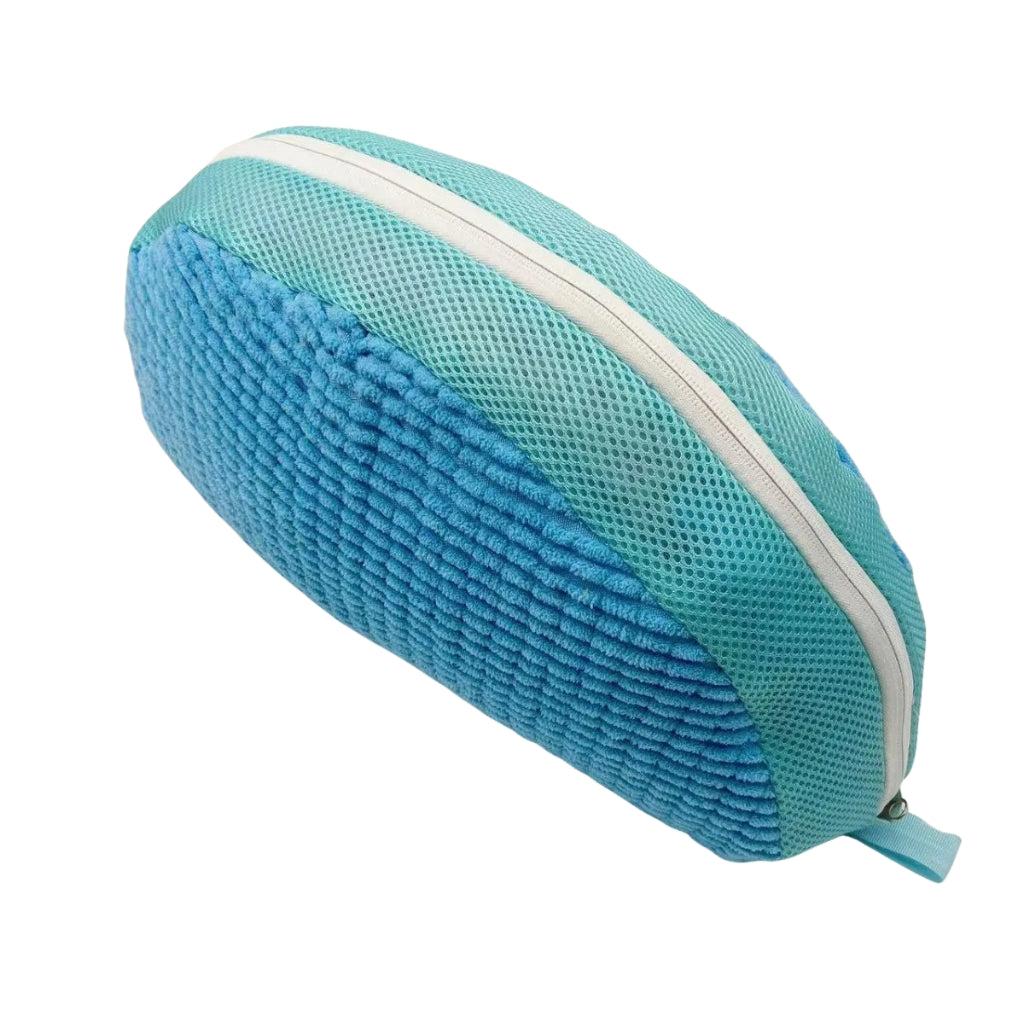yellow laundry bags mesh shoe wash bag holding sneakers
mesh shoe laundry bag with zipper and blue trim
shoe washing bag shown with a soft bristle cleaning brush
laundry bags mesh organizer for shoes and travel storage
yellow zippered shoe wash bag displayed with sneakers inside