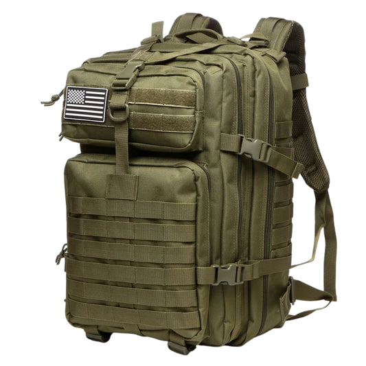 hiking backpacks shown in 25L and 50L sizes with multiple color options
outdoor hiking bag color chart with khaki green black red blue and camouflage backpacks
25L and 50L camping backpack options displayed on a white background
backpacking backpacks in solid and camouflage colors with front pockets
tactical style hiking backpacks with zipper compartments and molle webbing