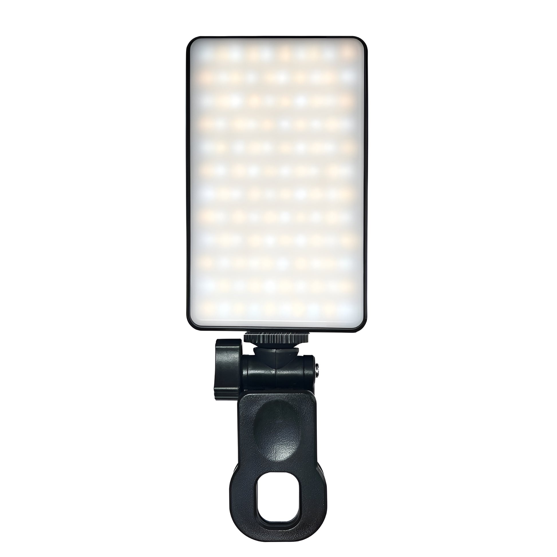 rechargeable LED selfie light with phone and laptop examples