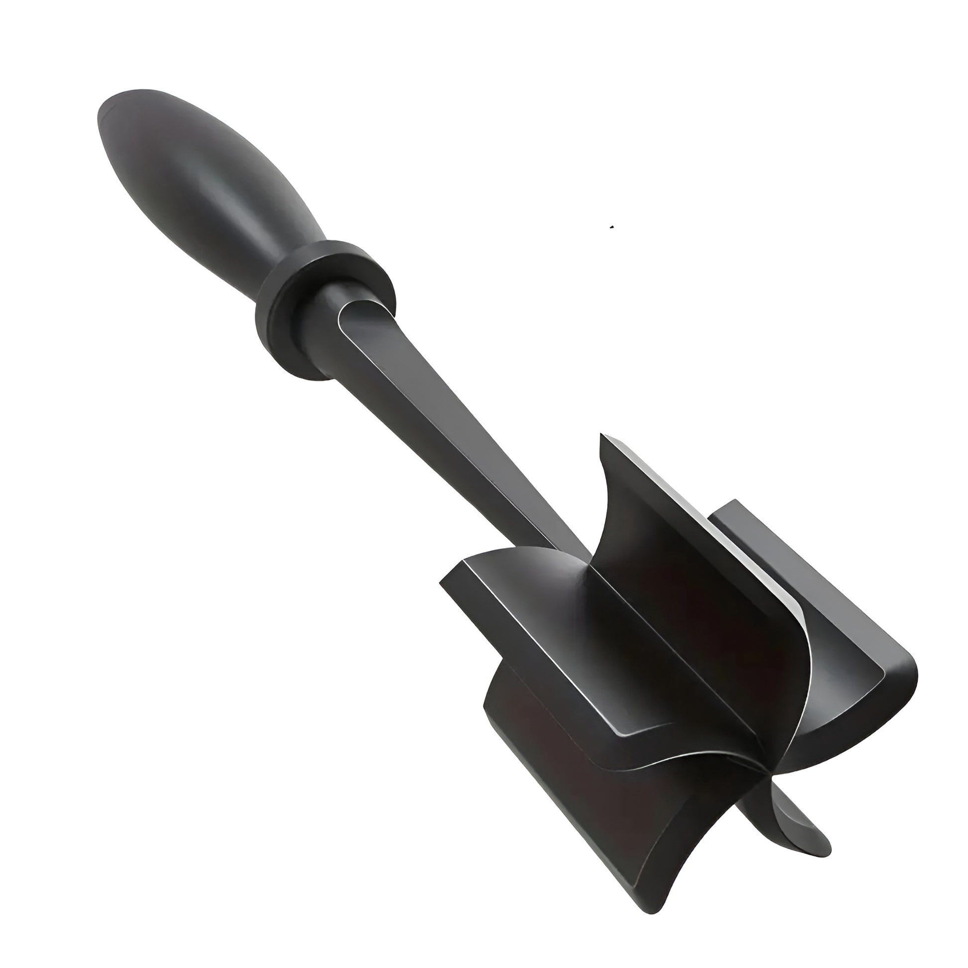 Meat chopper with five blade design breaking up ground beef in a frying pan
Black hamburger meat chopper and meat masher kitchen tool for ground meat
Heat resistant meat chopper for cooking ground beef and turkey in cookware
Ground beef meat chopper tool with ergonomic handle on white background
Manual meat chopper kitchen utensil for crumbling hamburger meat during cooking
