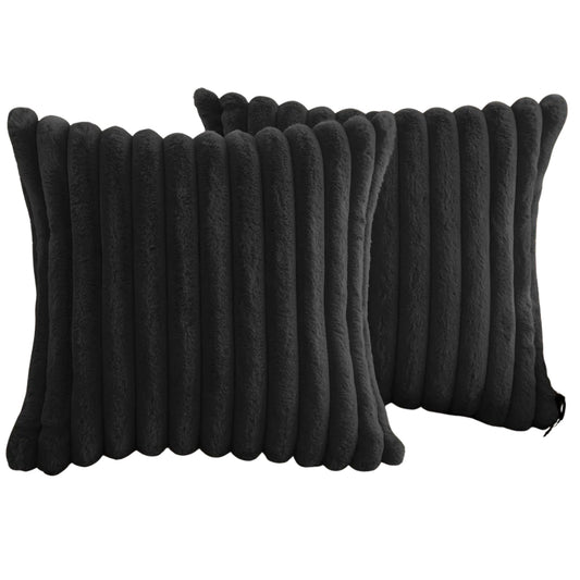 White faux fur throw pillow covers with striped texture on a sofa
Soft square cushion covers displayed on a light living room couch
Cream striped throw pillow covers used as sofa decor
Large plush pillow covers with faux rabbit fur texture on beige sofa
Solid white decorative pillow covers arranged in a cozy home setting
