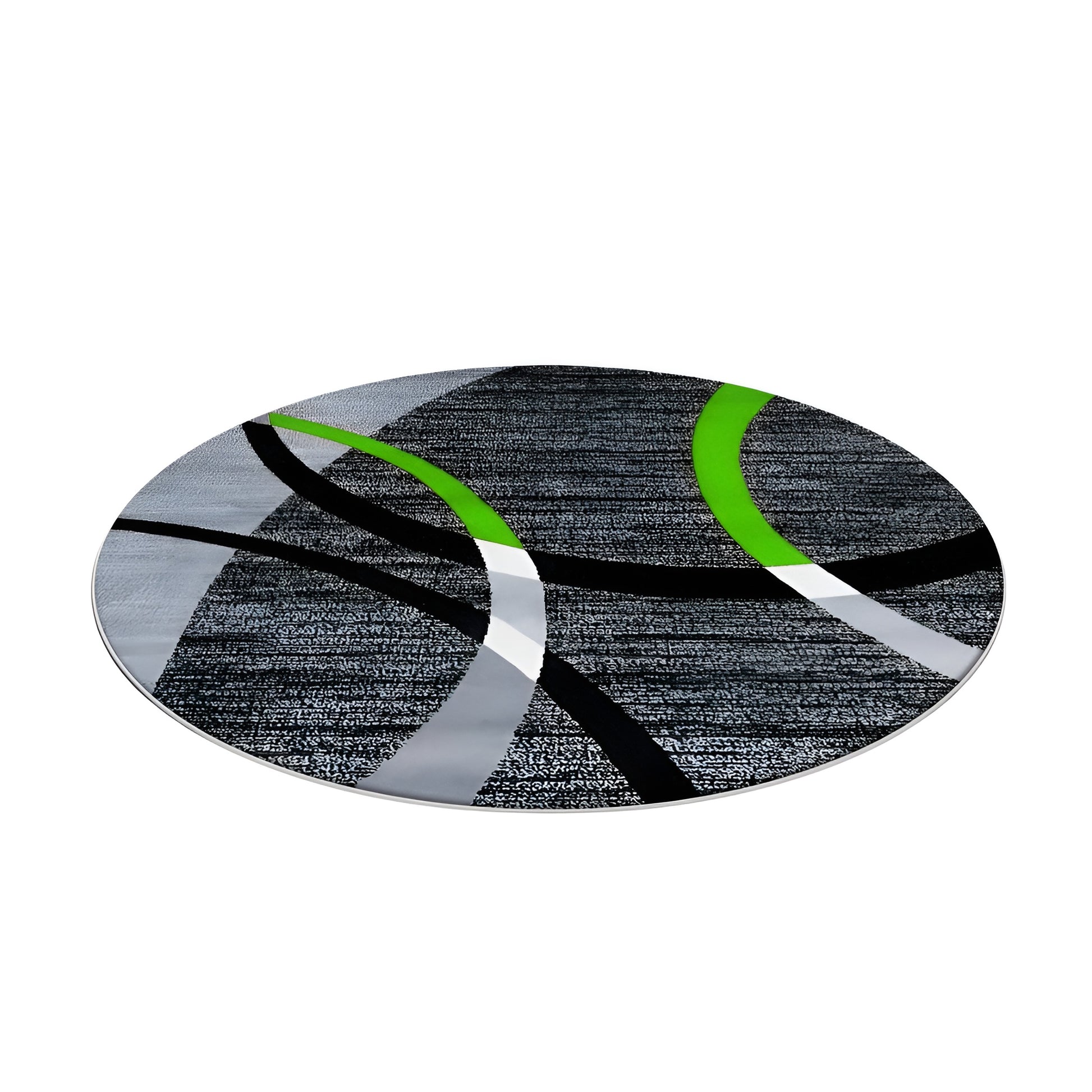 Round black and gray geometric area rug in a modern living room
Large washable rug with abstract pattern under living room seating area
Modern round area rugs shown on a light floor in a home interior
Black white and gray geometric rugs displayed in a spacious room
Soft round living room rug with modern curved pattern design