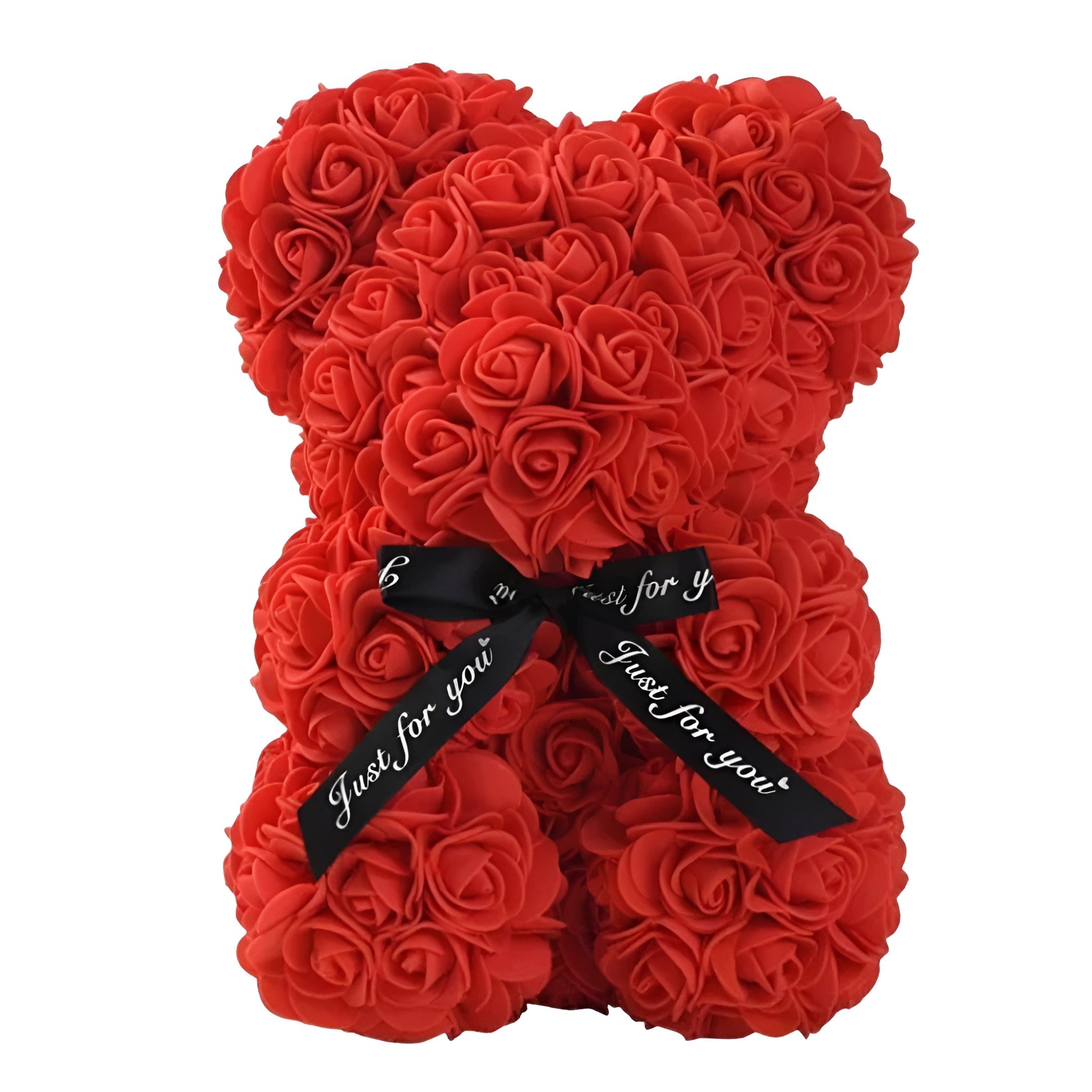 Artificial rose teddy bear for Mother’s Day with red roses and a heart-shaped design
Eternal rose teddy bear gift for mom, perfect for Valentine's Day or anniversary
Close up of the artificial flower bear, a romantic gift for Mother's Day and birthdays
Red rose teddy bear decoration, ideal for gifting on special occasions like Mother's Day
Artificial rose bear with soft petals, a perfect home decor gift for loved ones