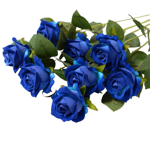 red artificial flowers rose bouquet with realistic velvet petals
