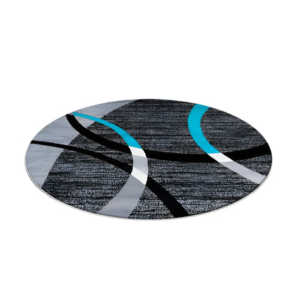 Round black and gray geometric area rug in a modern living room
Large washable rug with abstract pattern under living room seating area
Modern round area rugs shown on a light floor in a home interior
Black white and gray geometric rugs displayed in a spacious room
Soft round living room rug with modern curved pattern design