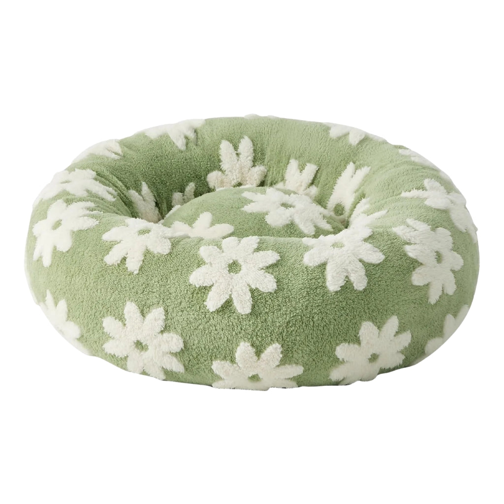 Orthopedic dog bed style with soft filling and chopped foam support detail