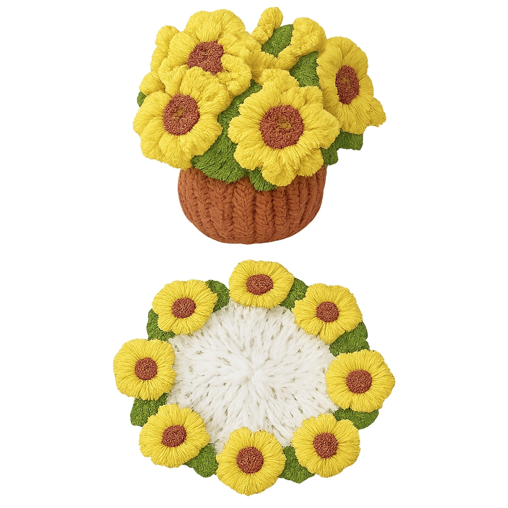 crochet flower coaster designed like a red rose bouquet in a woven basket
red rose crochet coasters arranged as a small flower bouquet
handmade style crochet flower coaster displayed on a table
crochet rose coasters with yellow basket shaped holder
red flower Coasters shown as cup pads and decorative bouquet
