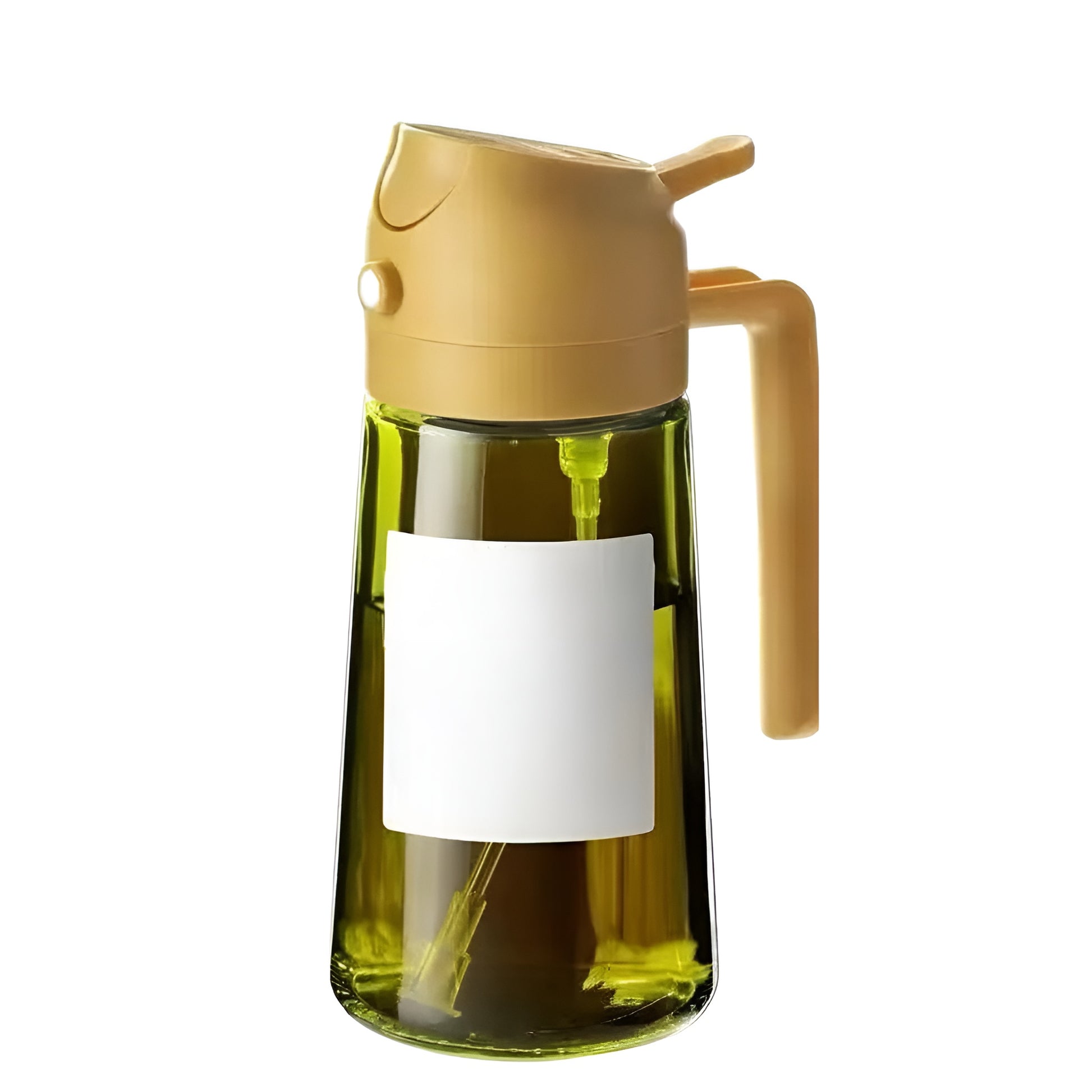 Dark green glass oil dispenser bottle pouring oil into a cooking pot
Olive oil dispenser with black sprayer top shown over seafood dish
Oil dispensers with tilt to pour feature and backflow hole design
Glass oil spray bottle pouring cooking oil onto food in a pot
470ml dark green olive oil dispenser bottle with black handle top