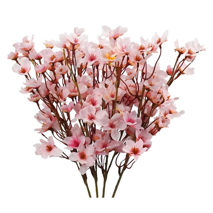 Cherry Blossom Artificial Flowers for home decor pink silk stems