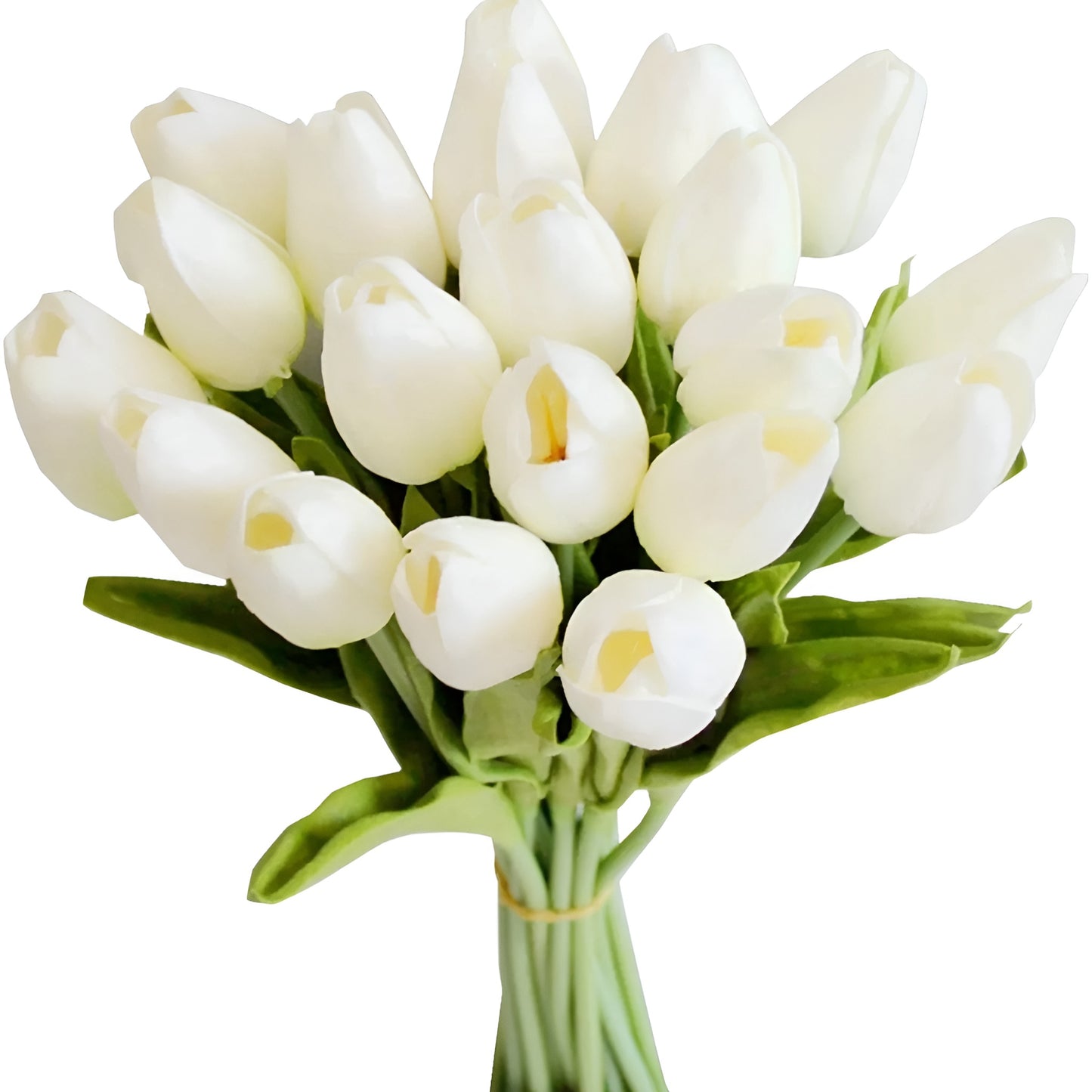 artificial flowers tulip bouquet in white placed in vase on table
realistic fake tulips with green stems arranged for home decor
silk flowers tulip arrangement in multiple colors for decoration
artificial plants tulip bouquet close up showing realistic petals
decorative fake tulips bouquet for wedding or home display