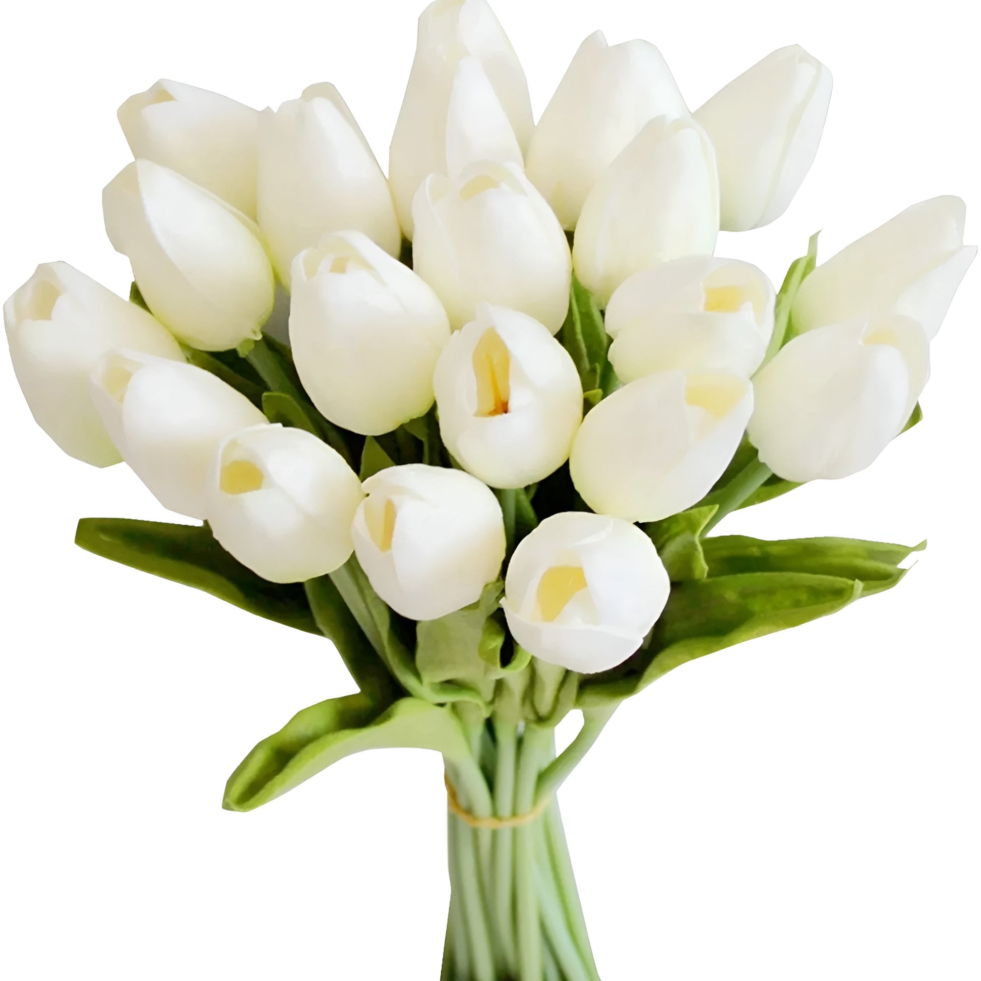 artificial flowers tulip bouquet in white placed in vase on table
realistic fake tulips with green stems arranged for home decor
silk flowers tulip arrangement in multiple colors for decoration
artificial plants tulip bouquet close up showing realistic petals
decorative fake tulips bouquet for wedding or home display