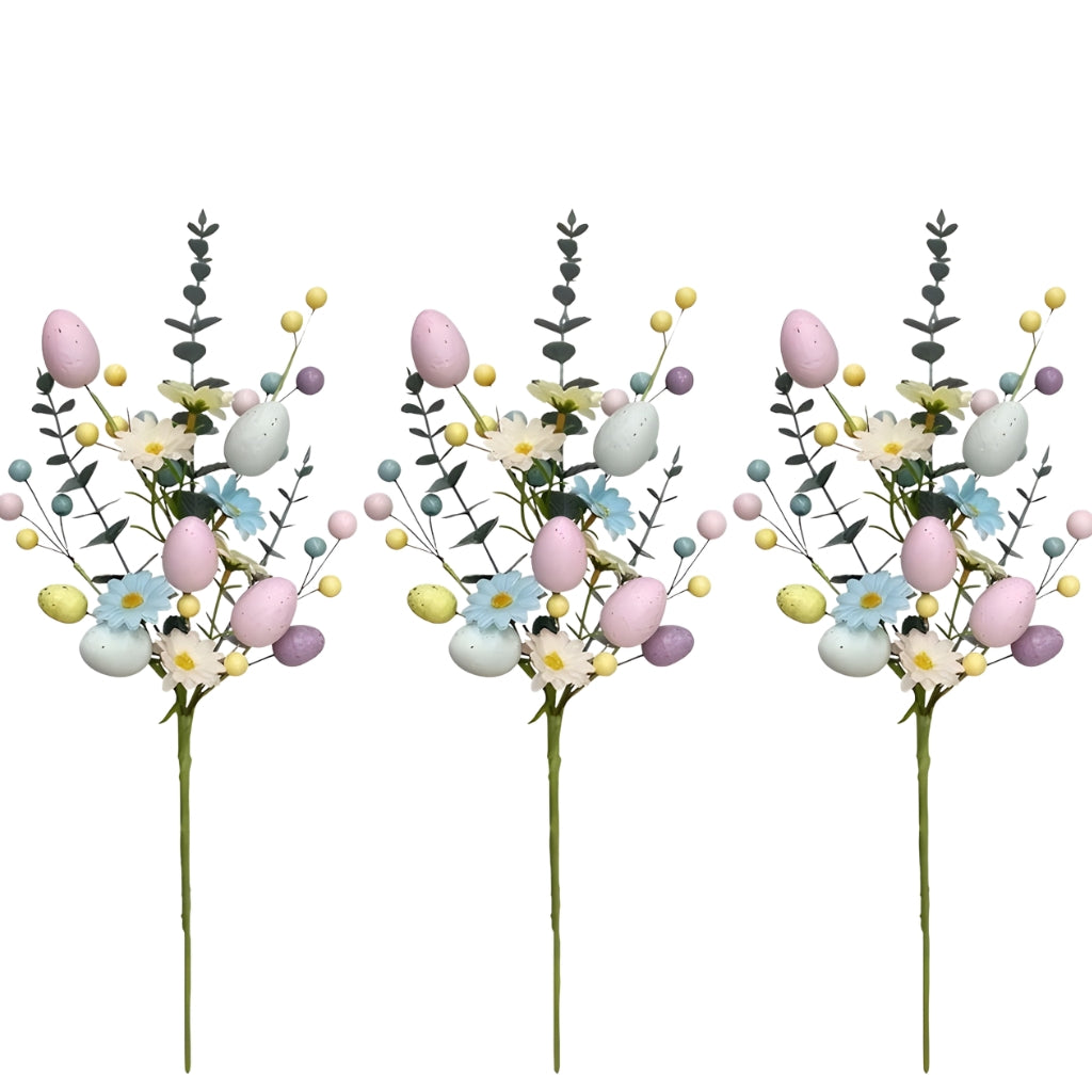 Artificial Flowers Easter floral stems for home decor vase display