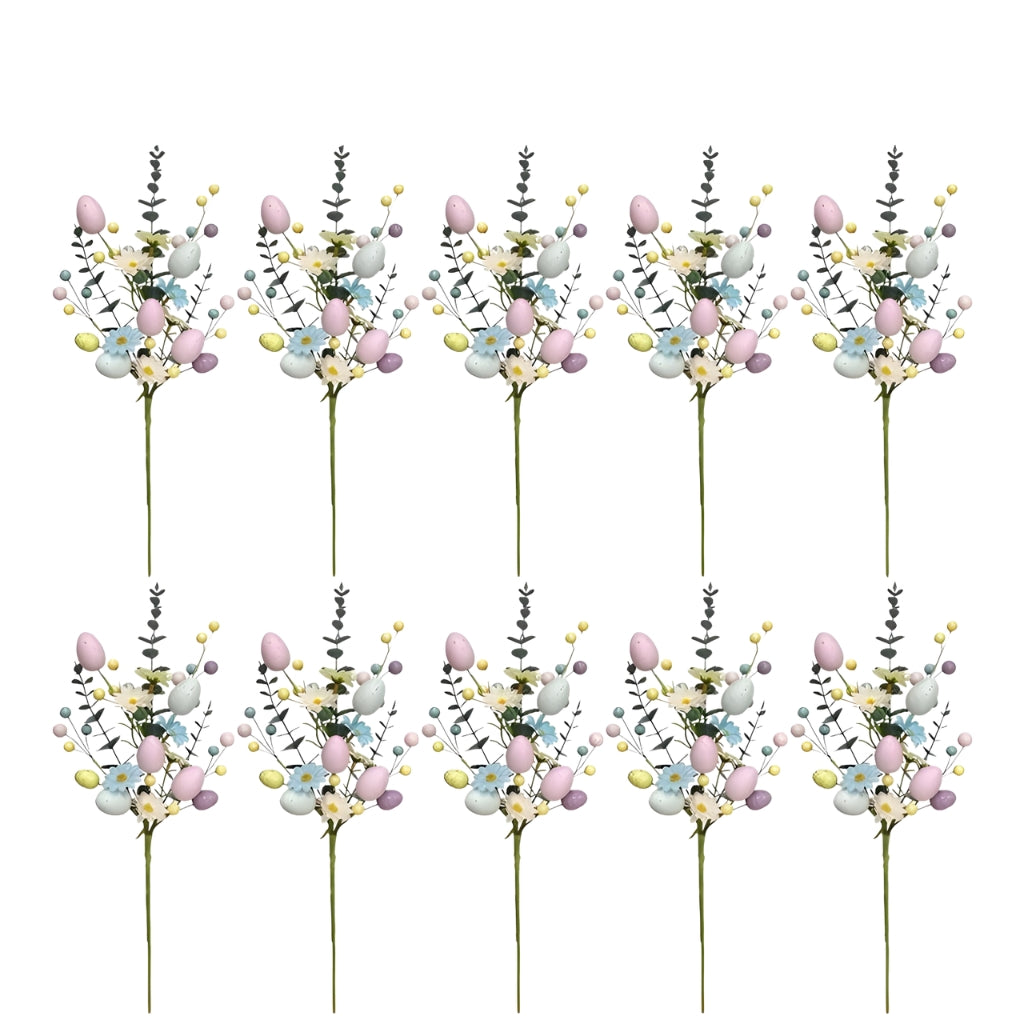 Artificial Flowers Easter floral stems for home decor vase display
