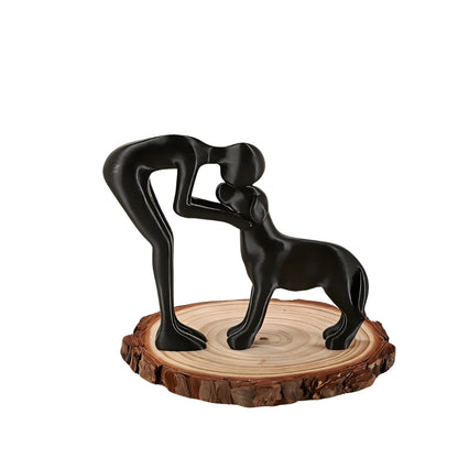 minimalist dog figurine showing a person touching a dog in abstract style
abstract dog figurine sculpture for home decor on a tabletop
white minimalist dog owner statue with human and pet design
modern figurines decor featuring a person and dog interaction