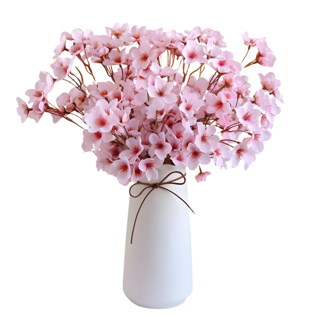 Cherry Blossom Artificial Flowers for home decor pink silk stems