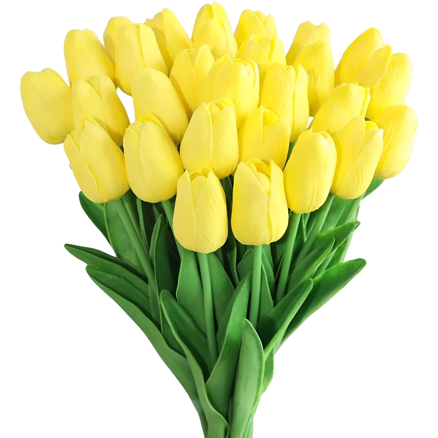 artificial flowers tulip bouquet in white placed in vase on table
realistic fake tulips with green stems arranged for home decor
silk flowers tulip arrangement in multiple colors for decoration
artificial plants tulip bouquet close up showing realistic petals
decorative fake tulips bouquet for wedding or home display