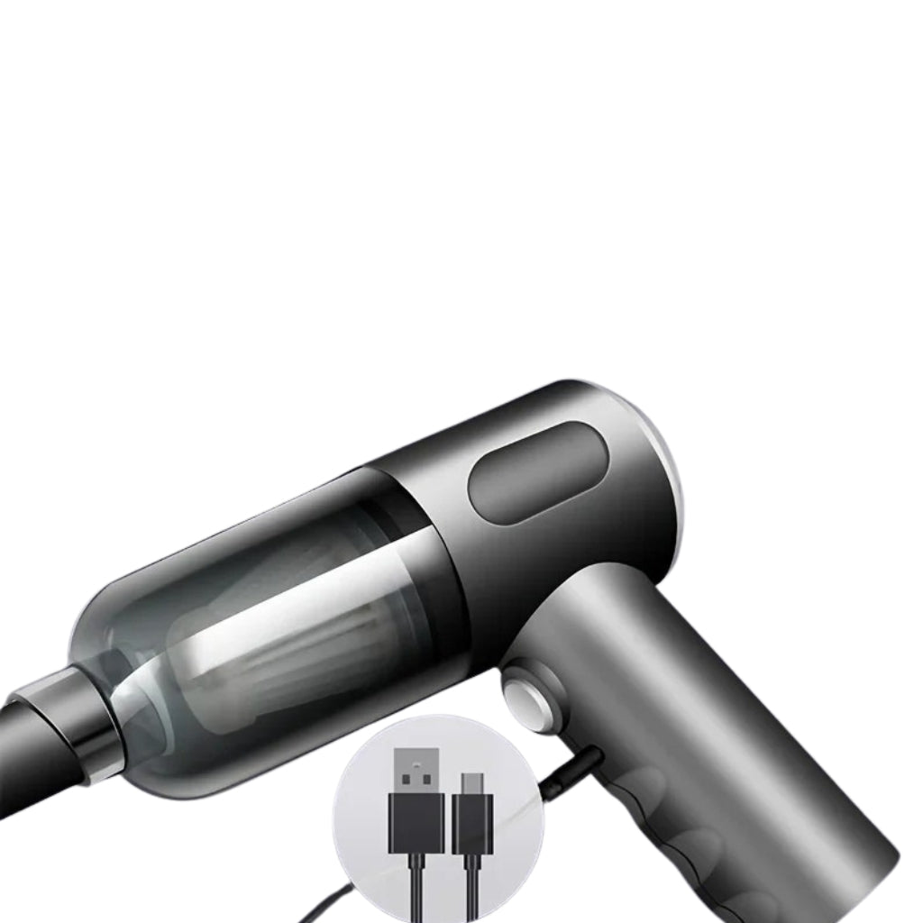 compact vacuum cleaner with nozzle attachment for car and home use