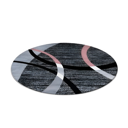 Round black and gray geometric area rug in a modern living room
Large washable rug with abstract pattern under living room seating area
Modern round area rugs shown on a light floor in a home interior
Black white and gray geometric rugs displayed in a spacious room
Soft round living room rug with modern curved pattern design
