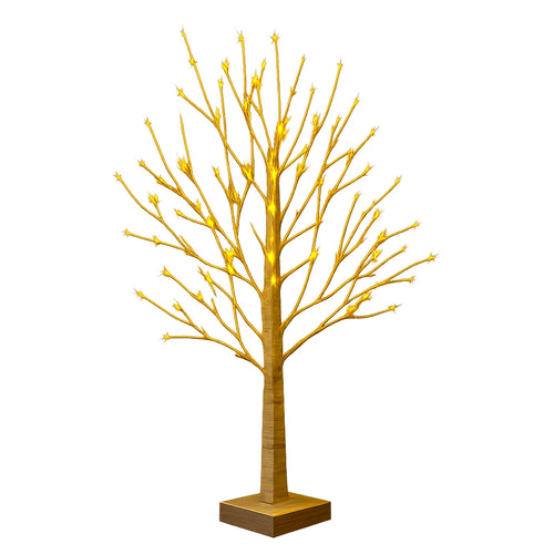fairy lights birch tree lamp with warm white LED branches
decorative lighting tree displayed with Halloween pumpkins and candles
warm white LED birch tree light for holiday table decor
battery powered fairy lights tree with white trunk and glowing branches
small decorative tree light for Christmas Halloween and home display