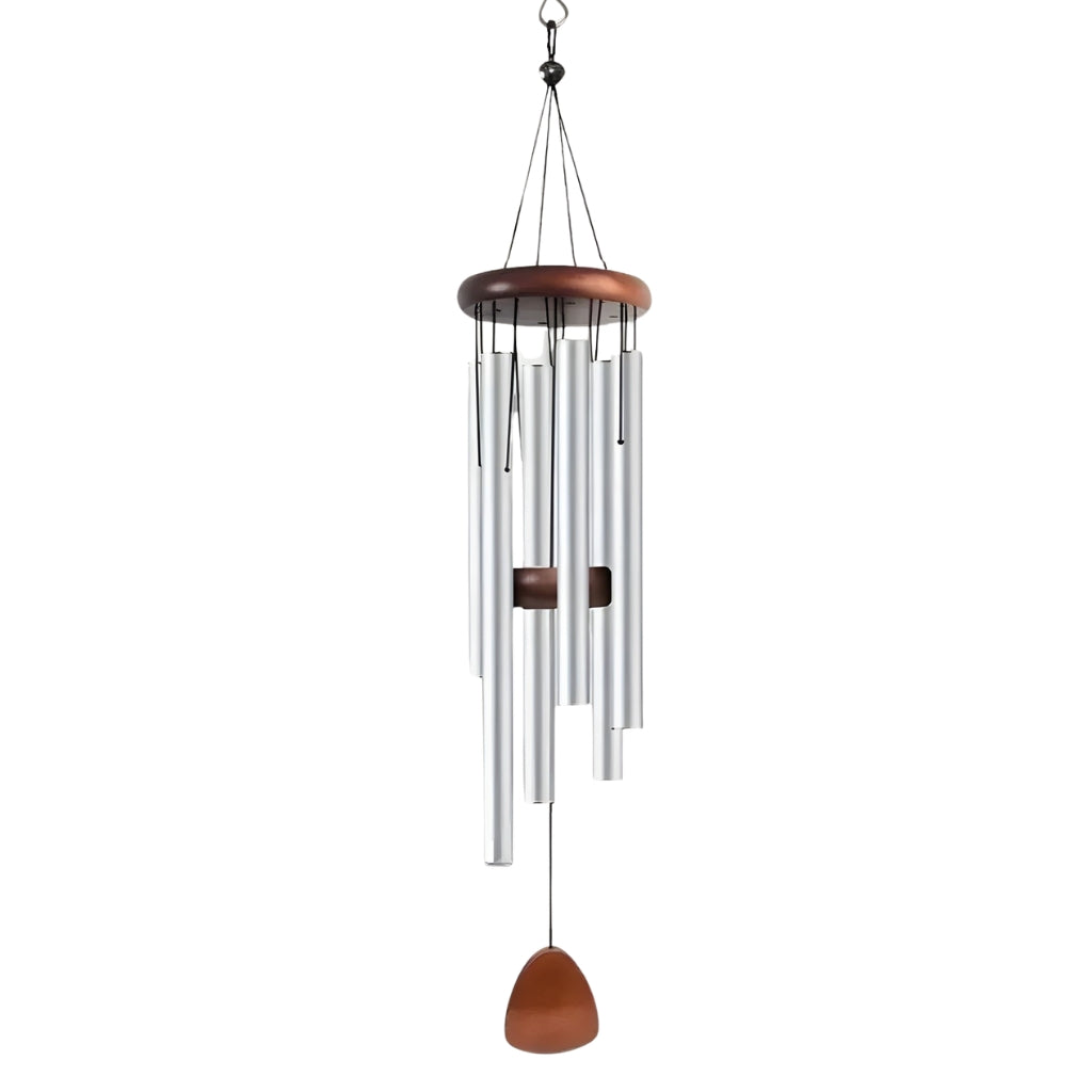 metal wind chimes with hanging tube design for outdoor decor
retro style wind chimes made from metal tubes for garden display
hanging chimes outdoor decor piece with aluminum tube design
memorial style wind chimes for porch garden or patio display